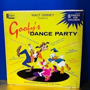 Walt Disney Goofy's Dance Party 1959 Disneyland Vinyl Record DQ-1210 16 Dances